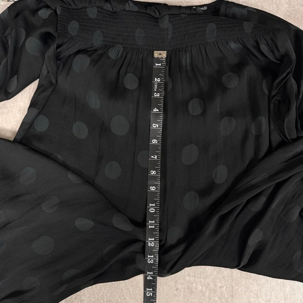 Madewell Wrap-Front Smock-Waist Jumpsuit in Dot Jacquard Size Medium